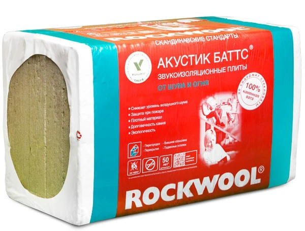 Фото Утеплитель Rockwool Акустик Баттс 1000*600*100 мм 5 плит