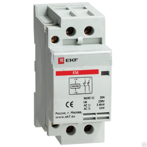 Фото Контактор модульный КМ 50А NО+NC (2 мод.) EKF