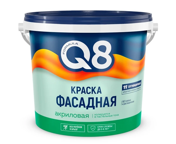 Фото Краска вд фасад  2,7кг ВД-АК белоснежная FORMULA Q8 (4/168) П