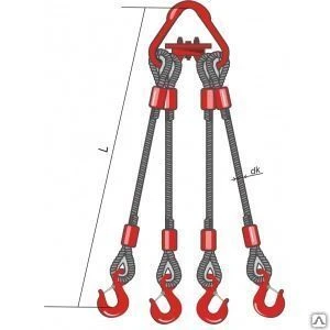 Фото Четырехветвевой канатный строп опрессовка кантаплюс 4ск-8.0/8.0м