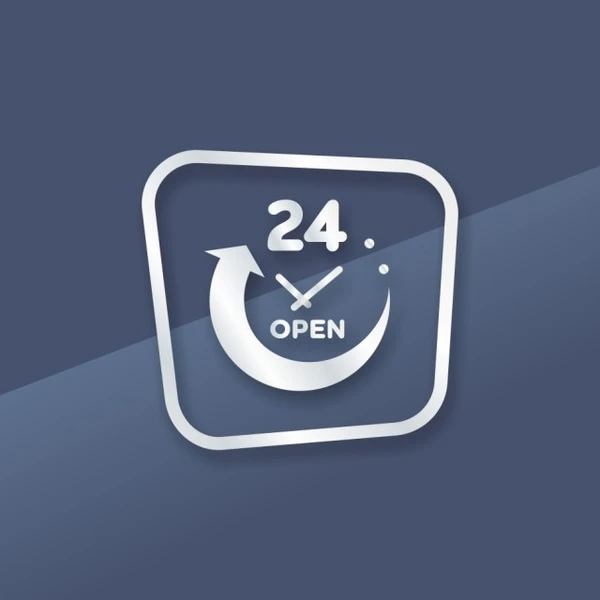 Фото Наклейка «24 open». Открыто 24 часа.