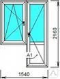 фото Блок балконный ПВХ, размер 1540х2160, 58мм/32мм