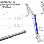 фото Гидроцилиндр 80/45/400 S127 24SCJ80/45/400 на фронтальный погрузчик Metal-Fach T-229 (1600 кг)