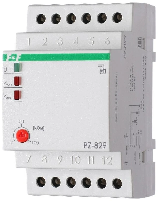 Фото Реле уровня PZ-829 (двухуровневый монтаж на DIN-рейке 35мм 230В AC 2х16А 2перкл. IP20) F&F EA08.001.002