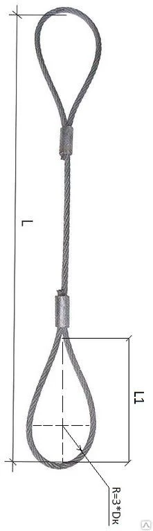 Фото Строп канатный универ. петлевой УСК1 (СКП1) (опрессовка втулкой) 9,0м 0,63т
