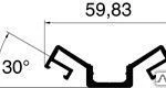 фото Прижимная планка с отрицательным углом, 30' для фасадного профиля KRF-50