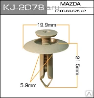 Фото Клипса крепежная пластиковая 19,9х21,5х5,9мм KJ-2078
