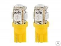 Фото Светодиодная автолампа T10 5-SMD yellow 0006 2шт. Vizant Vizant