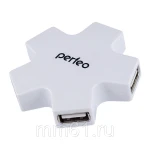 фото Хаб USB Perfeo 4 порта, (PF-HYD-6098H White) белый (PF_5049)