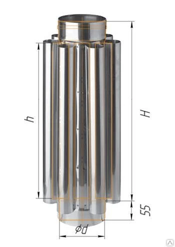 Фото Дымоход-конвектор (439/0,8мм) Ф115