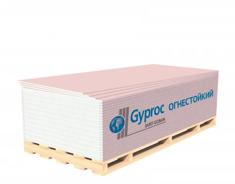 Фото Гипсокартон Огнестойкий стеновой ГКЛ Gyproc 2500*1200*12,5 мм