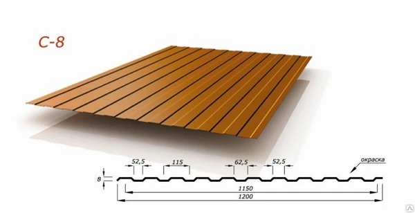 Фото Профнастил С-8 (Цинк)
