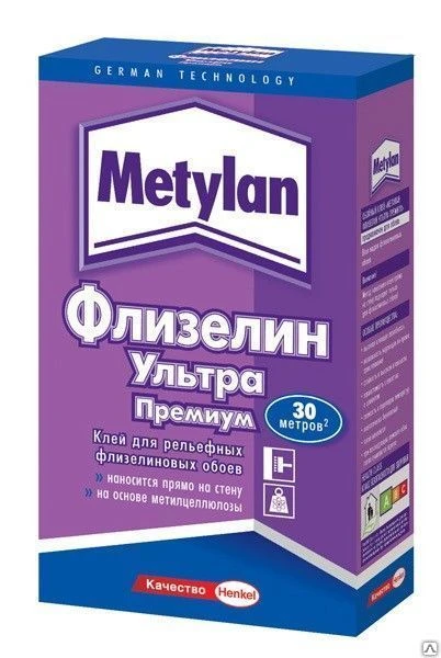 Фото Клей обойный &quot;МЕТИЛАН&quot; Флизелин Ультра Премиум 250г (30м2) 1/18 Германия