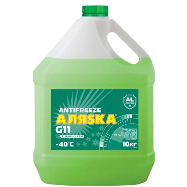 Фото Антифриз Аляска green (зеленый) -40. 10кг. 5523