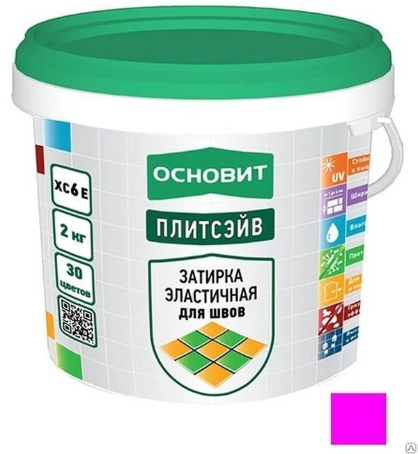 Фото Затирка для швов Основит Плитсэйв XC6 Е тёмно-розовый 20кг