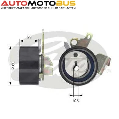 Фото Натяжной ролик, ремень ГРМ GATES T43074 Ролик ремня ГРМ PSA