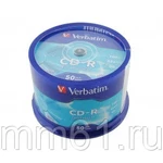 фото Диск Verbatim  CD-R 700Mb 52х,DL (уп.50шт. в пласт. кор.) /200/