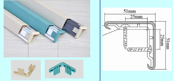 Фото Угловая защита ПВХ на Алюминиевом профиле UP-51 (51*3000)+Торцевые в комп