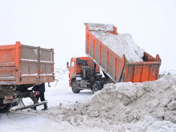 Фото Вывоз снега самосвалами