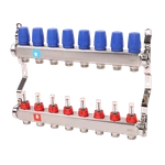 фото Коллекторная группа 1"х3/4 8 выходов с расходомерами и вентилями MVI