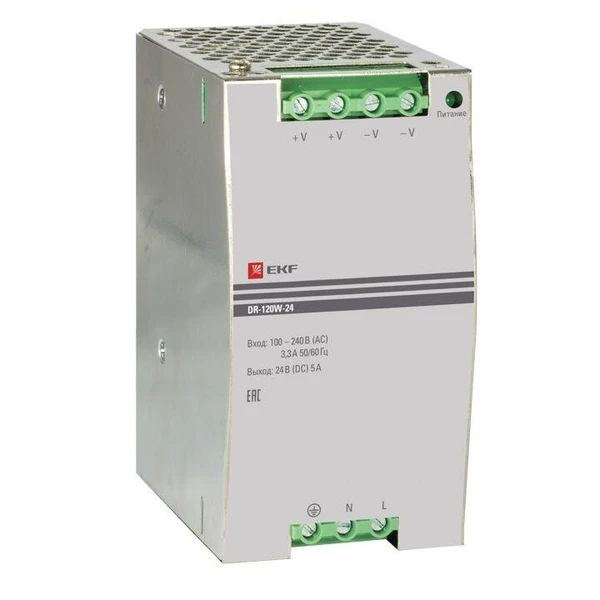 Фото Блок питания 24В DR-120W-24 EKF dr-120w-24