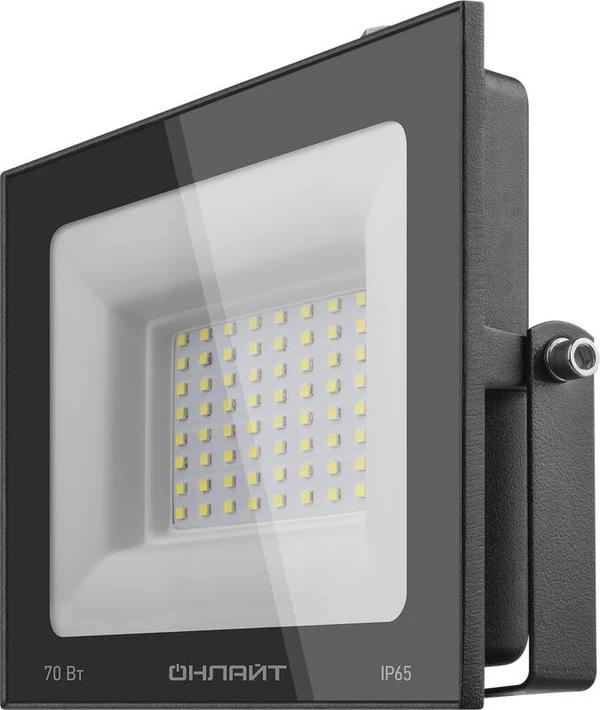 Фото Прожектор светодиодный 61 950 OFL-70-6K-BL-IP65-LED 70Вт 6000К IP65 5600лм черн. ОНЛАЙТ 61950