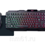 фото Комплект ИГРОВОЙ клавиатура+мышь+коврик Smartbuy Rush Shotgun черный (SBC-307728G-K)/10