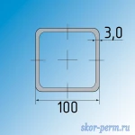 Фото №2 Труба профильная квадратная 100х100х3,0 мм электросварная