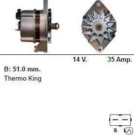 Фото Генератор автомобильный 1082 12 вольт / 90 ампер THERMO KING