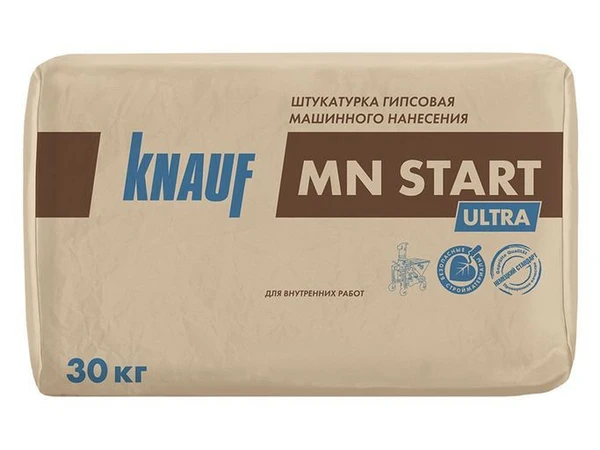 Фото Штукатурка гипсовая белая KNAUF МН Старт Ультра (MN start ultra), 30 кг