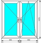 фото Окно пластиковое Scandiwin 1300х1400