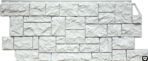 Фото Цокольный сайдинг Камень Дикий "МЕЛОВАННЫЙ БЕЛЫЙ" 0,44 кв.м.