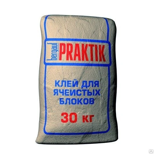 Фото Клей Bergauf Praktik для ячеистых блоков 30кгЗИМА Bergauf