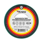 фото Изолента ПВХ профессиональная 0.18х19мм 20м зеленая (уп.10шт) Kranz KR-09-2803