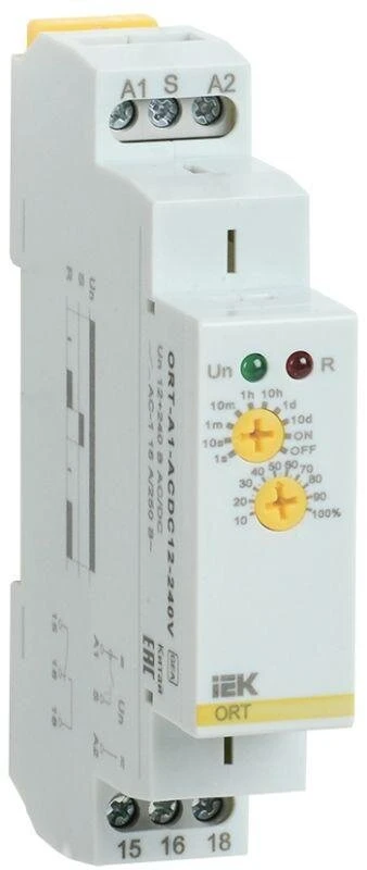 Фото Реле задержки включения ORT 1 конт. 12-240В AC/DC IEK ORT-A1-ACDC12-240V