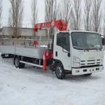 фото Бортовой грузовик с манипулятором isuzu elf с кму unik 340