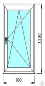 Фото Окно Exprof Practica 58, фурнитура Roto NT, 2к СП 32мм, 800*1 300 мм