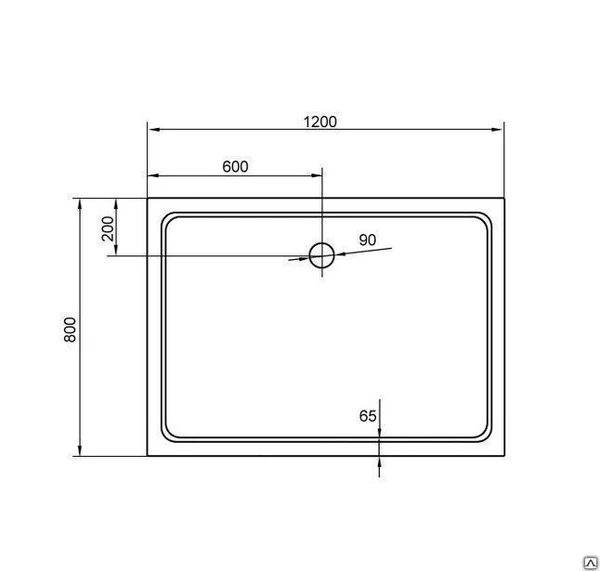 Фото Душевой поддон Cezares TRAY-M-AH 120х80 SMC-стеклопластик