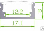 фото Алюминиевый профиль LQ-AL1708 /17x8x2000мм/ в компл. рассеиватель