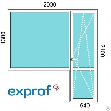 Фото Балконный блок 2030х2100 профиль Exproff