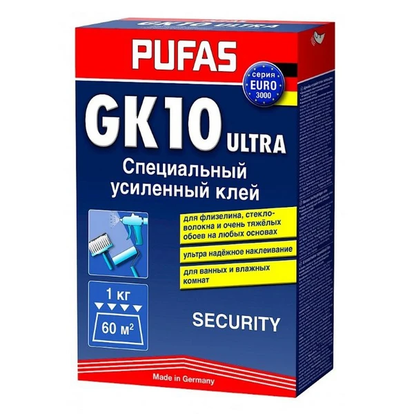 Фото Клей для стеклобоев и тяжелого флизелина Spezialkleber Security GK10 Pufas 1000гр