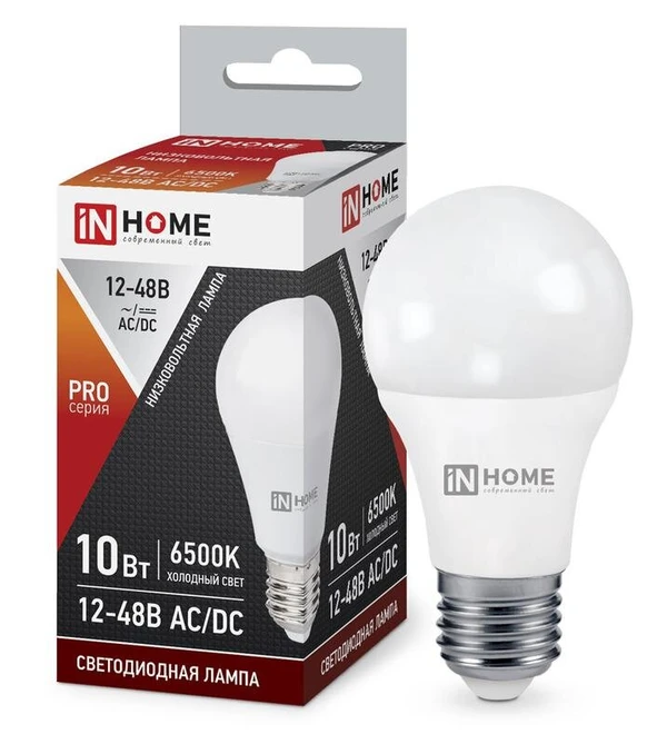 Фото Лампа светодиодная низковольтная LED-MO-PRO 10Вт 12-48В Е27 6500К 900лм IN HOME 4690612038056