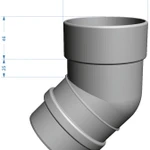 Фото №2 Колено водоотводное 45, пломбир Дёке LUX