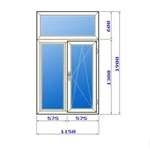 фото Пластиковое окно ПВХ 1150х1900 мм в Старый фонд, однокамерный стеклопакет