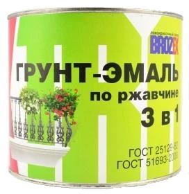 Фото Грунт-эмаль по ржавчине 3 в 1 серая BROZEX, 2,5кг