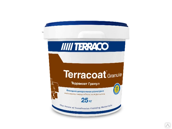 Фото Штукатурка фасадная Terraco Terracoat Granule Silicone 1 мм Exterior 25 кг