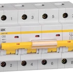 фото Выключатель автоматический модульный 4п C 80А 10кА ВА47-100 ИЭК MVA40-4-080-C
