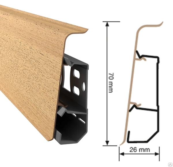 Фото Плинтус ПВХ с к/к Arbiton LM 70 INDO (2500х26х70мм)
