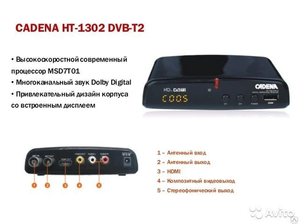 Фото Приёмник CADENA HT-1302 DVB-T2