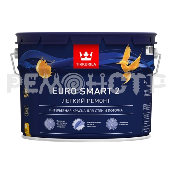 Фото Краска интер  9л лат мат Tikkurila EURO SMART_2 (1) П